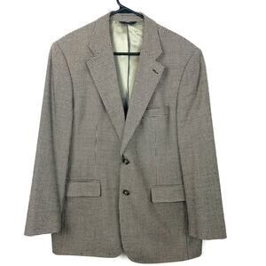 346 Brooks Brothers Sport Coat 42R Houndstooth Tan Brown
